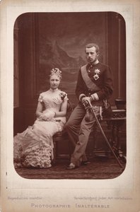 Kronprinz Rudolf mit Prinzessin Stephanie von Belgien anlässlich ihrer Verlobung, 1880