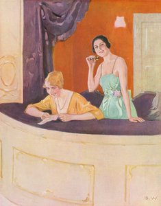 Zwei Frauen in einer Loge bei der Oper