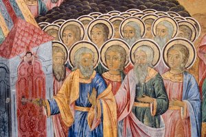 Bulgarien, Rila-Kloster, Fresko in der Kirche der Geburt der Jungfrau