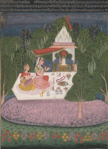 Ragini Bhairavi, aus einem Kranz von musikalischen Modi (Ragamala) Manuskript