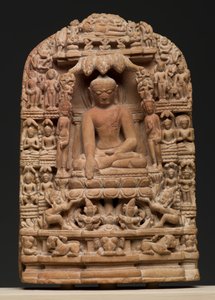 Plakette mit Episoden aus dem Leben von Shakyamuni Buddha