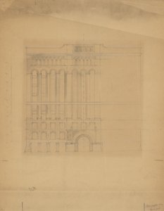 Mills Building, San Francisco, Kalifornien, Entwurfsskizze