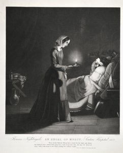 Florence Nightingale, Ein Engel der Barmherzigkeit, Scutari Hospital, graviert von Tomkins, 1855 von Butterworth