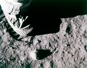 Buzz Aldrins Fußabdruck auf dem Mond, Apollo 11 Mission von Buzz Aldrin