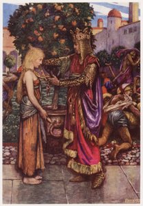"Der König rief sie zurück, und gab ihr seine Kette" von Byam (after) Shaw