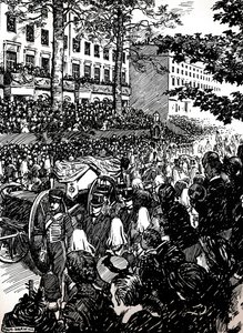 König Edward VII.s letzte Reise durch London: der Trauerzug in Piccadilly, 1910 1911 von Byam Shaw