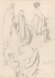 Studien von Männern und Frauen in mittelalterlicher Kleidung