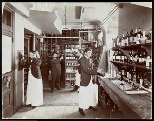 Eine Speisekammer im Hotel Manhattan, 1902