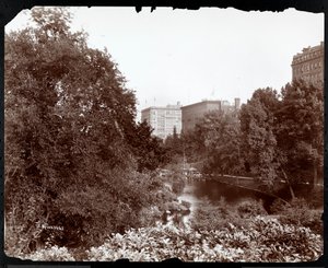 Central Park mit Blick auf die Savoy und Plaza Hotels, 5th Avenue und 59th Street, New York, um 1896-98