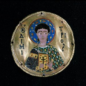 Büste des heiligen Demetrius, Email, Byzanz