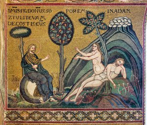 Erschaffung Evas, byzantinisches Mosaik, XII-XIII Jahrhundert, an der Gegenfassade von Byzantine