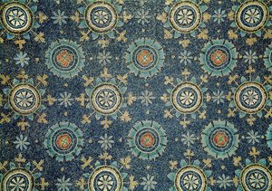 Detail der floralen Dekoration aus dem Gewölbe von Byzantine