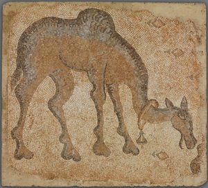 Mosaikfragment mit weidendem Kamel