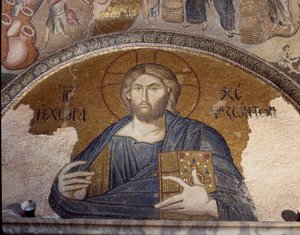 Darstellung von Christus Pantokrator (oder Christus in Herrlichkeit) (Mosaik von 1310-1320)