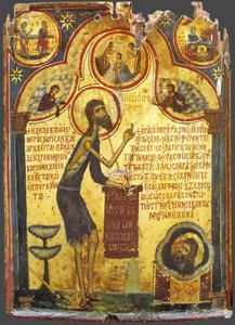 Johannes der Täufer mit Szenen aus seinem Leben, 13. Jahrhundert von Byzantine
