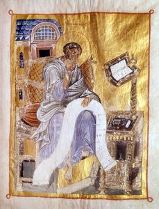 Der Heilige Markus dargestellt in einem byzantinischen Manuskript aus dem 13. Jahrhundert, London, Victoria and Albert Museum