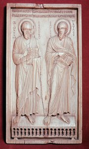 St. Peter und St. Paul (Elfenbein-Diptychon-Element) von Byzantine