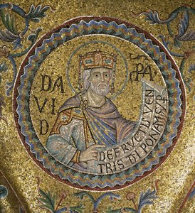 König David Detail der Innenmosaiken in der St. Markus Basilika, 13. Jahrhundert