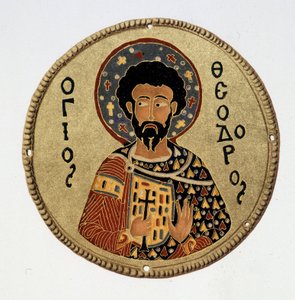 Heiliger Theodor - in Faksimile in „Geschichte und Denkmäler der byzantinischen Emals“ von N. Kondakow