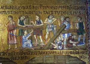 Geschichte von Noah: Der Bau der Arche (Detail) von Byzantine Byzantine