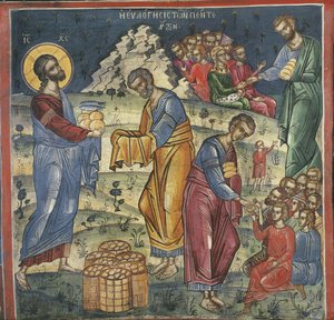 Das Wunder der fünf Brote und zwei Fische von Byzantine Byzantine