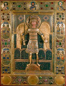 Byzantinische Kunst: Einband des Messbuchs mit Darstellung des Erzengels Michael - Goldblätter und Emaille