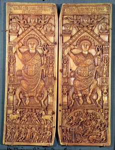 Konsulardiptychon des Anastasius (491-518) geschnitzt in Konstantinopel, Theodosianischer Stil, 517 n. Chr.