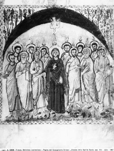 Herabkunft des Heiligen Geistes, Folio aus den Rabula-Evangelien, 586 n. Chr. von Byzantine School