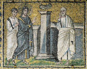 Jesus sagt die Verleugnung durch Petrus voraus, Szenen aus dem Leben Christi (Mosaik)