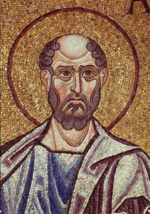 Der Prophet Obadja (8. oder 6. Jahrhundert v. Chr.). Werk eines byzantinischen Meisters, Mosaik, Detail der Dekoration der Basilika San Marco in Venedig (Italien) von Byzantine School