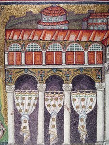 Linker Flügel des Palazzo di Teodorico, 527-99 (Detail) von Byzantine School