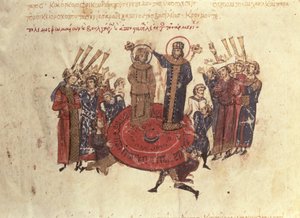 Kaiser Michael I. Rangabes wird von Nicephorus gekrönt, 811, aus dem Madrid Skylitzes