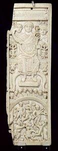 Tafel aus dem Diptychon des Konsuls Areobindus, Konstantinopel, 506 n. Chr. von Byzantine School