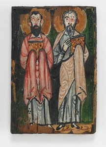 St. Matthäus und St. Johannes, rechte Abdeckung des Washington Manuskripts III von Byzantine School
