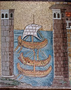Ansicht von Booten im Hafen von Classe (Detail)