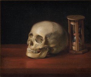 Schädel und Sanduhr