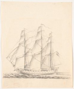 Marineschiff unter vollen Segeln von C.A. Lorentzen