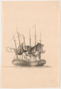 Zwei englische Kriegsschiffe von C.A. Lorentzen