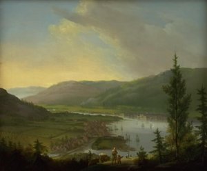 Blick auf Drammen, Norwegen