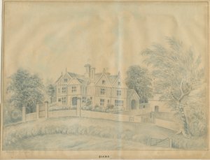 Eccleshall - Biana Hall (Blaue Waschzeichnung)