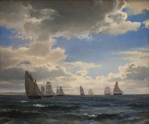 Segelschiffe im Sund südlich von Kronborg