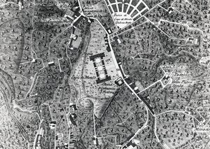 Stadtplan von Neapel mit Capodimonte, Detail aus der Karte des Herzogs von Noja