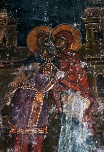 Fresko von Heiligen in der Kirche Agios Ioannis Prodromos, Margarites, Kreta, Griechenland (Foto) von J.B. and Brown J. Rowbotham