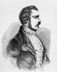 Porträt von Charles-Louis Napoleon Bonaparte, oder Napoleon III (1808-1873), Präsident der Zweiten Französischen Republik von 1848 bis 1852 und Kaiser des Zweiten Französischen Kaiserreichs von 1852 bis 1870, Gravur von J.B. and Brown J. Rowbotham