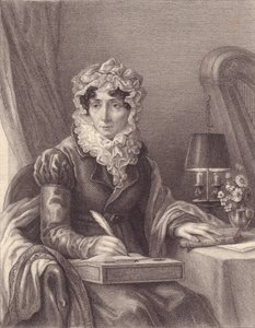 Porträt der französischen Schriftstellerin Stephanie-Felicite Ducrest de Saint Aubin, Madame de Genlis (1746-1830) (Stich)
