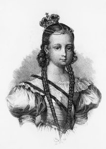 Porträt von Isabel II (1830-1904), Königin von Spanien von 1833 bis 1868, Gravur von J.B. and Brown J. Rowbotham