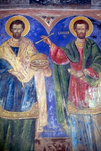 Heilige Cosmas und Damian, Kloster Megalo Sotiris, Symi Insel, Griechenland (Foto) von J.B. and Brown J. Rowbotham