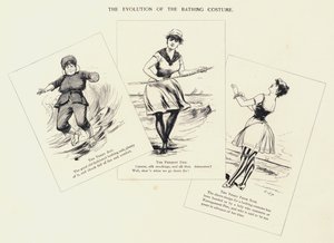 Die Evolution des Badeanzugs (Lithografie) von C.J. Taylor