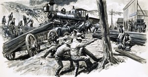 Eine Eisenbahn wurde 1873 durch den Bundesstaat Washington gebaut