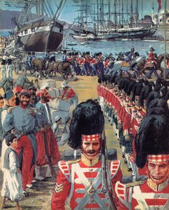 Britische Truppen auf dem Weg nach Krim in Malta